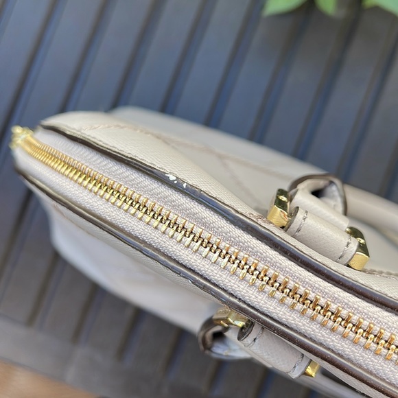 Tory Burch Robinson Stitched Taupe Dome Satchel - Picture 10 of 17